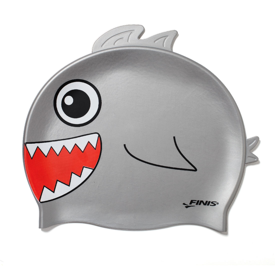 Bonnet de bain enfant requin gris SILICONE ANIMAL HEAD SHARK CAP FINIS