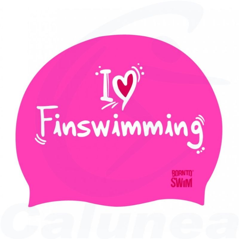Image du produit Bonnet de bain I LOVE FINSWIMMING ROSE BORN TO SWIM - boutique Calunéa