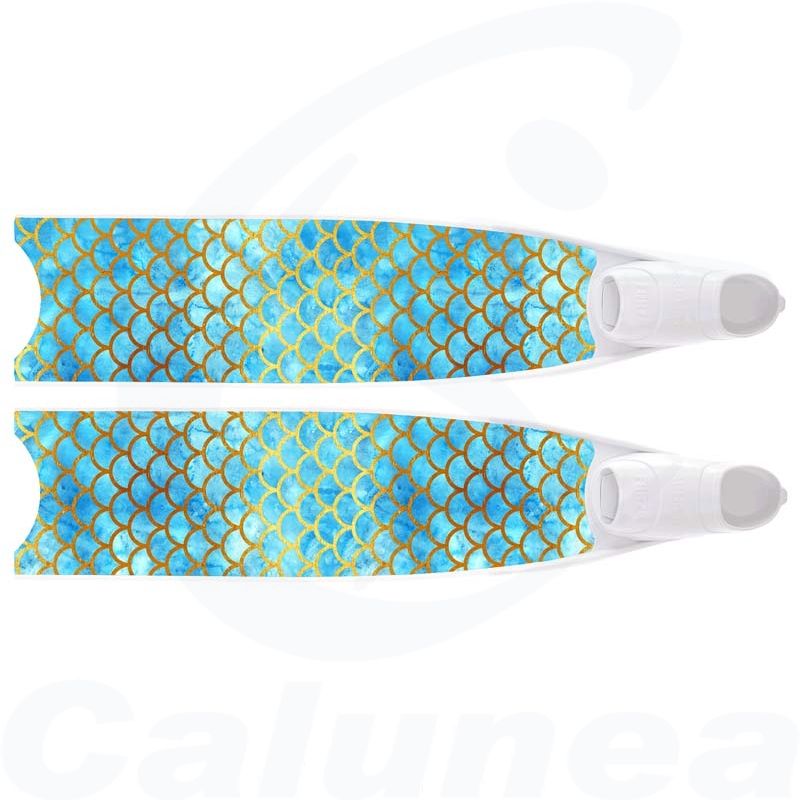 Image du produit Palmes de plongée fibre de verre MERMAID BLUE SEMI TRANSPARENT BI-FINS LEADERFINS - boutique Calunéa