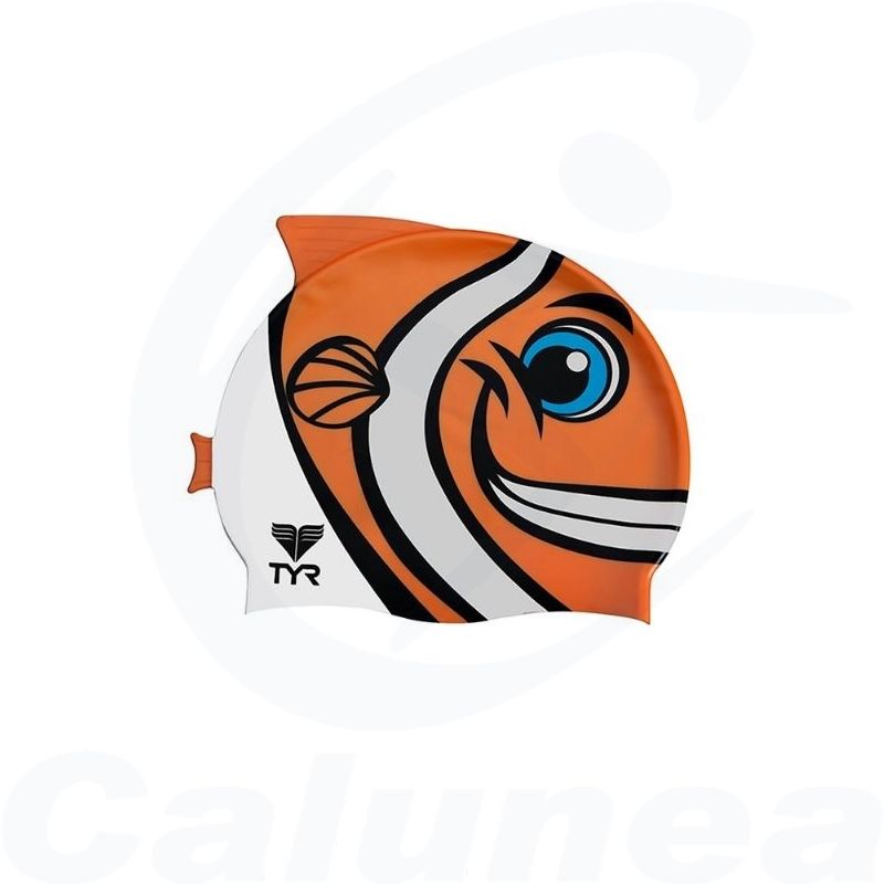 Image du produit Bonnet de bain silicone junior CHARACTYRS HAPPY FISH ORANGE TYR - boutique Calunéa
